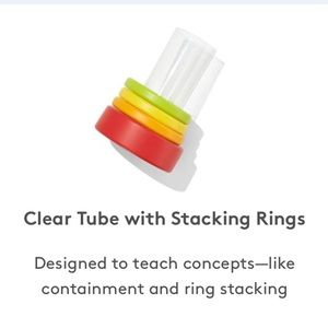 Lovevery clear tube with stacking rings